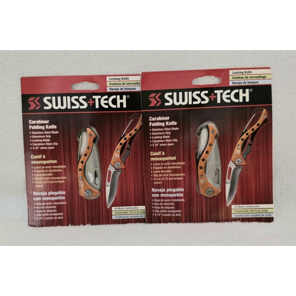 Swiss Tech Carabiner Folding Knife - Lot of 2